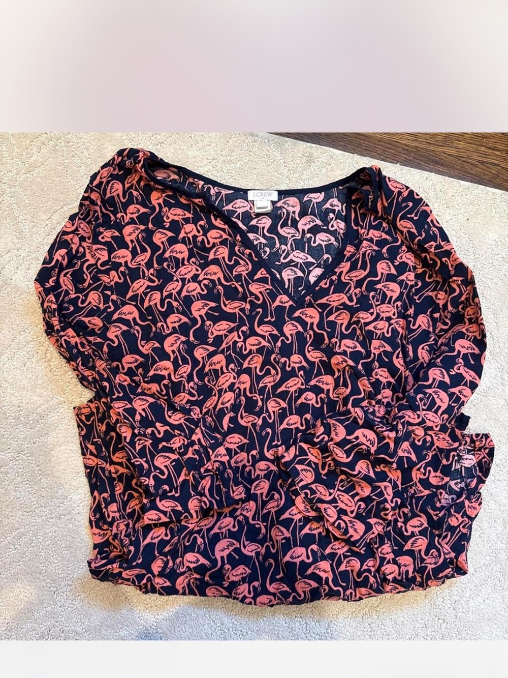 J. Crew Pink Flamingo Print Coverup